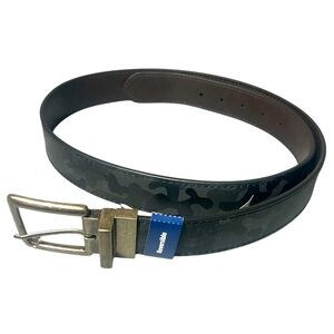 George MEN'S REVERSIBLE BROWN & BLACK CAMO LEATHER BELT-SIZE 42